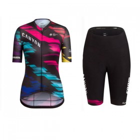 Fietskleding Dames (Fietsshirt + Fietsbroek Kort) 2016 Team Canyon Colorful N001